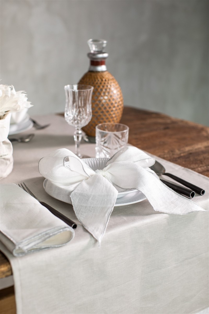 Set di 4 Nastri Segnaposto in Lino