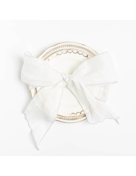 Set di 4 Nastri Segnaposto in Lino