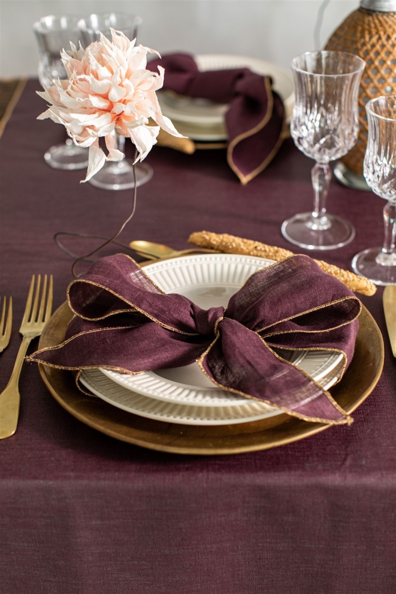 Lot de 4 rubans en lin