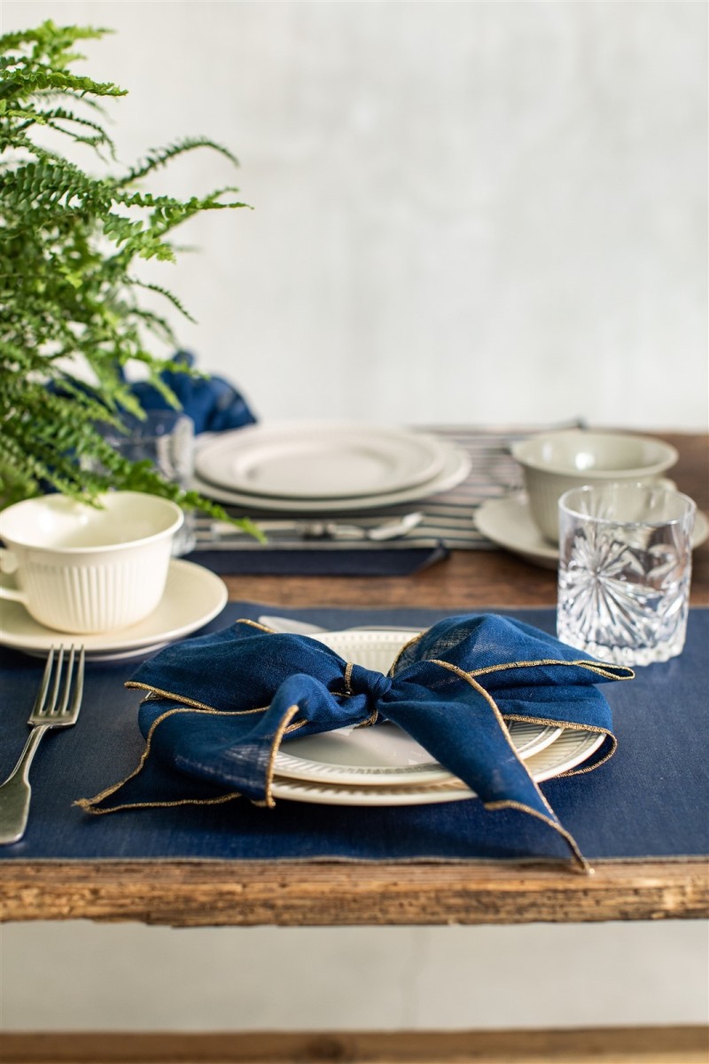 Set di 4 Nastri Segnaposto in Lino