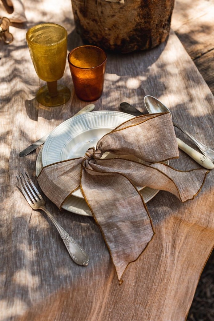 Set di 4 Nastri Segnaposto in Lino 2