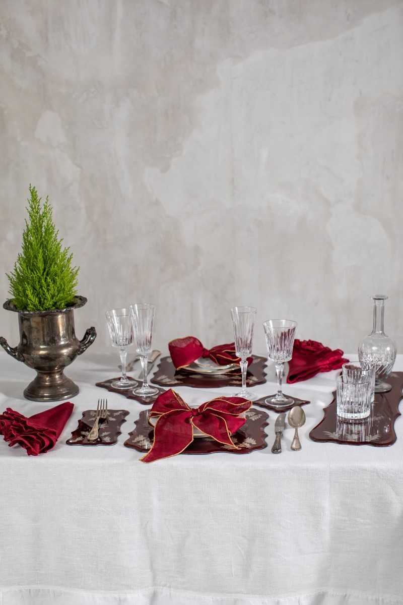 Set of 4 Linen Placeholder Ribbons