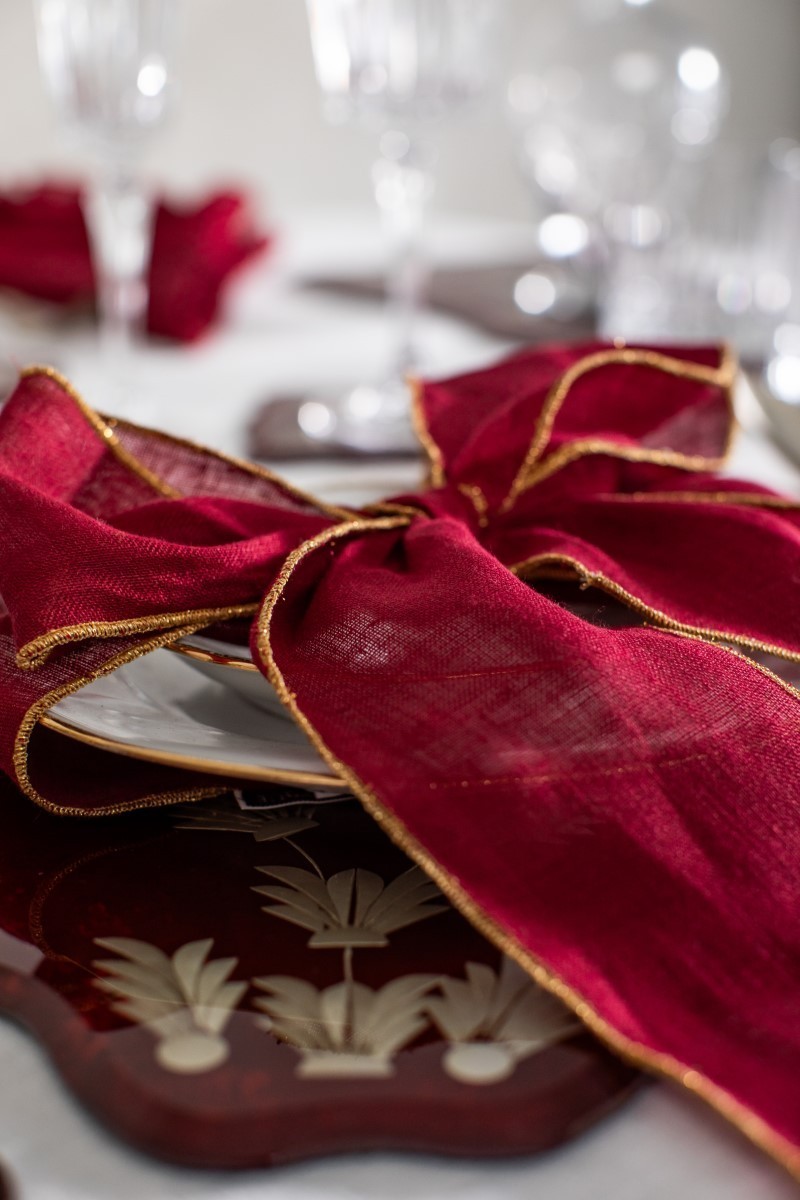 Set of 4 Linen Placeholder Ribbons