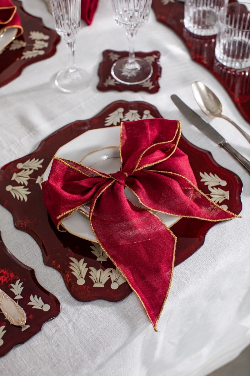 Set of 4 Linen Placeholder Ribbons