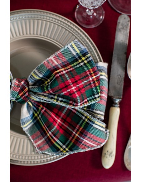 Set di 4 Nastri Segnaposto Scozzesi