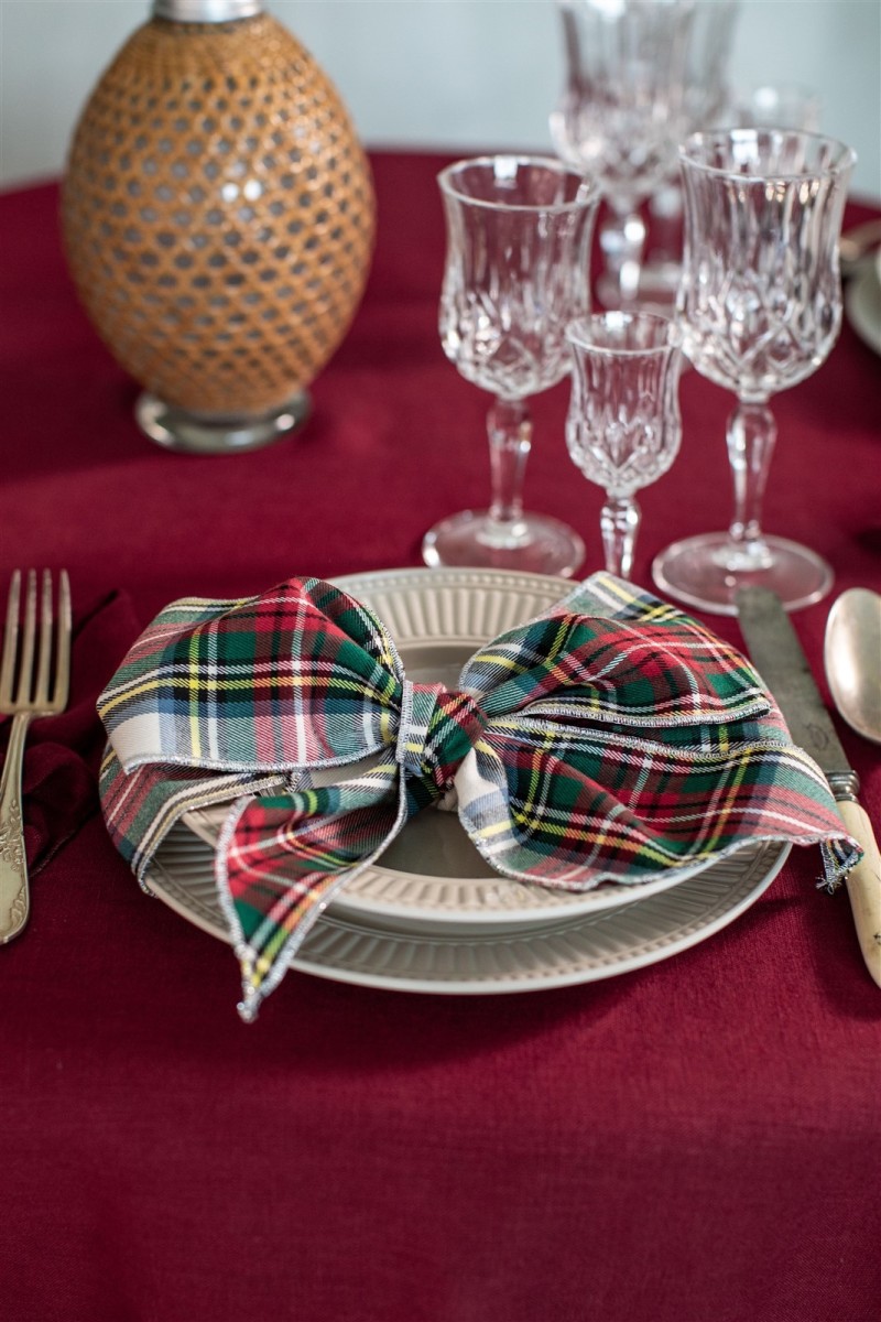 Set di 4 Nastri Segnaposto Scozzesi