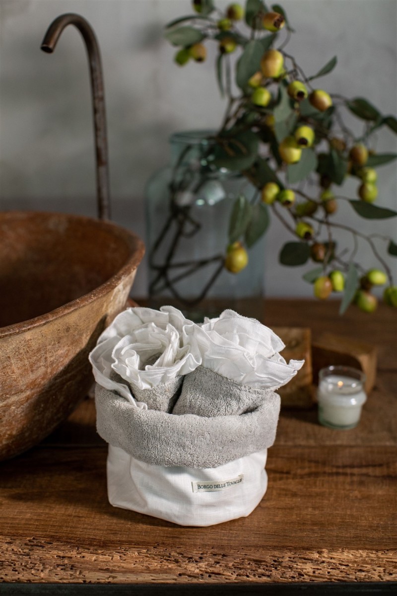 Cestino per Lavettes Bauhaus in Cotone