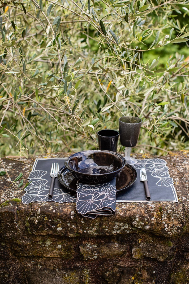 Set de table en lin enduit Ginkgo