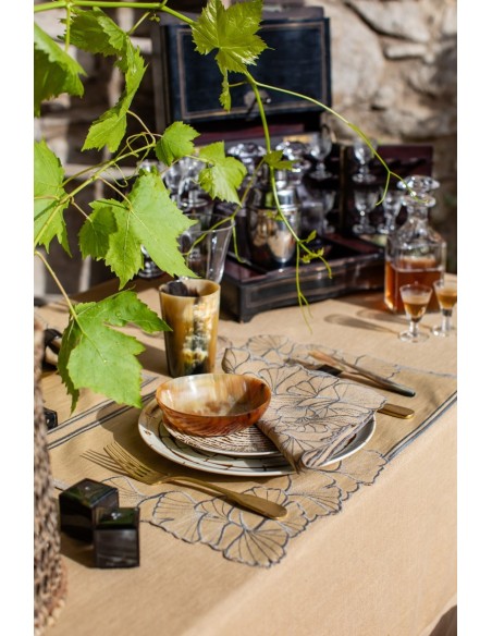 Set de table en lin enduit Ginkgo