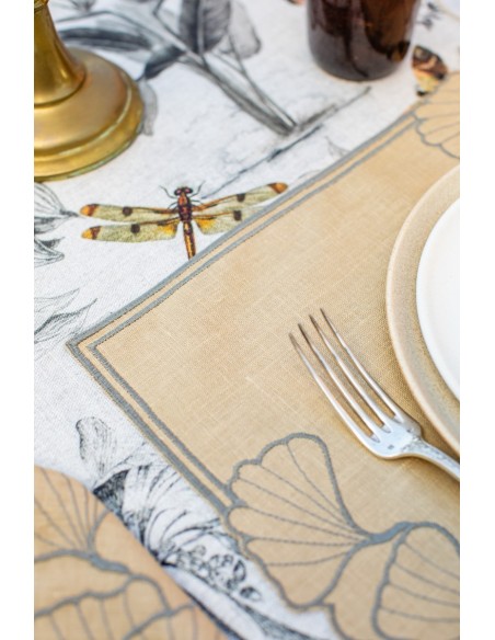 Ginkgo Placemat in Stain Resistant Linen