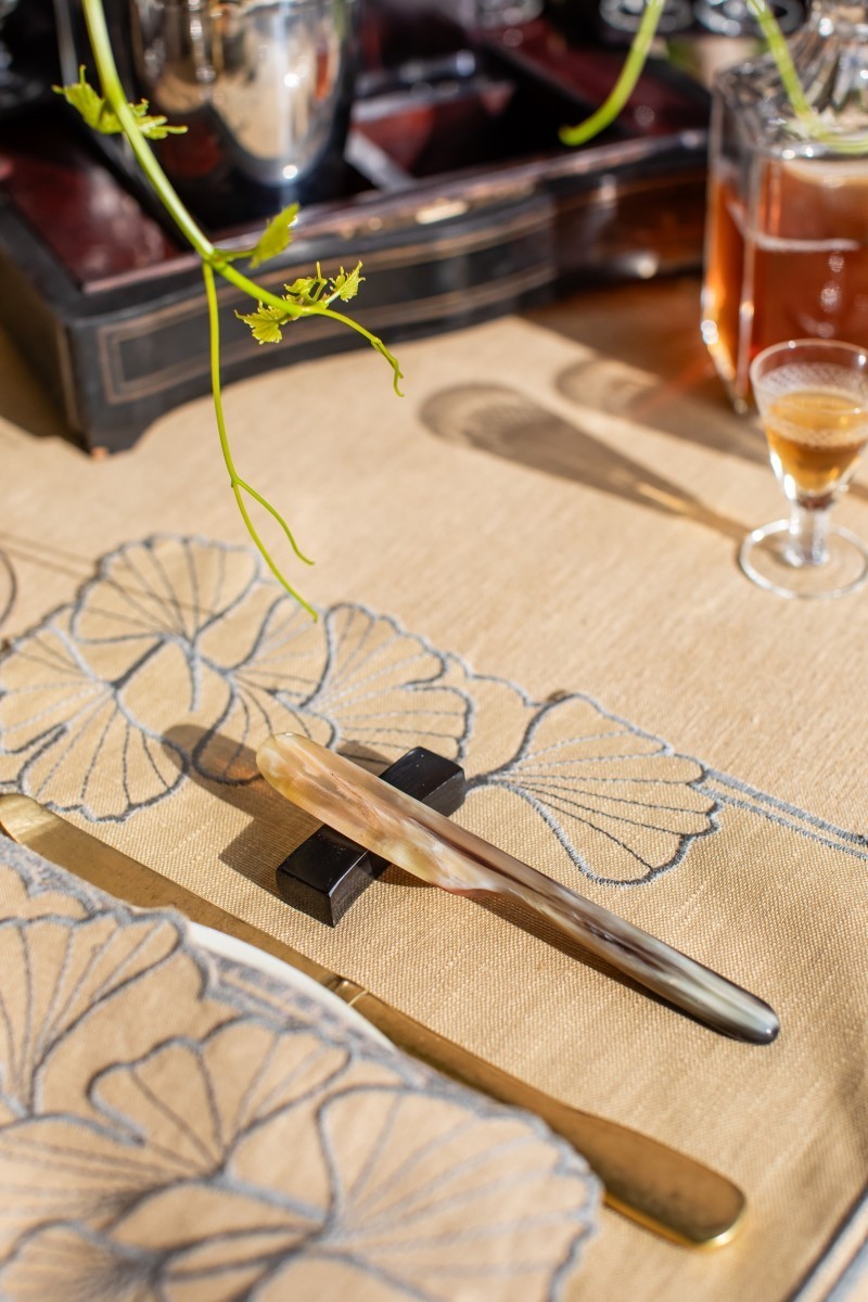 Set de table en lin enduit Ginkgo