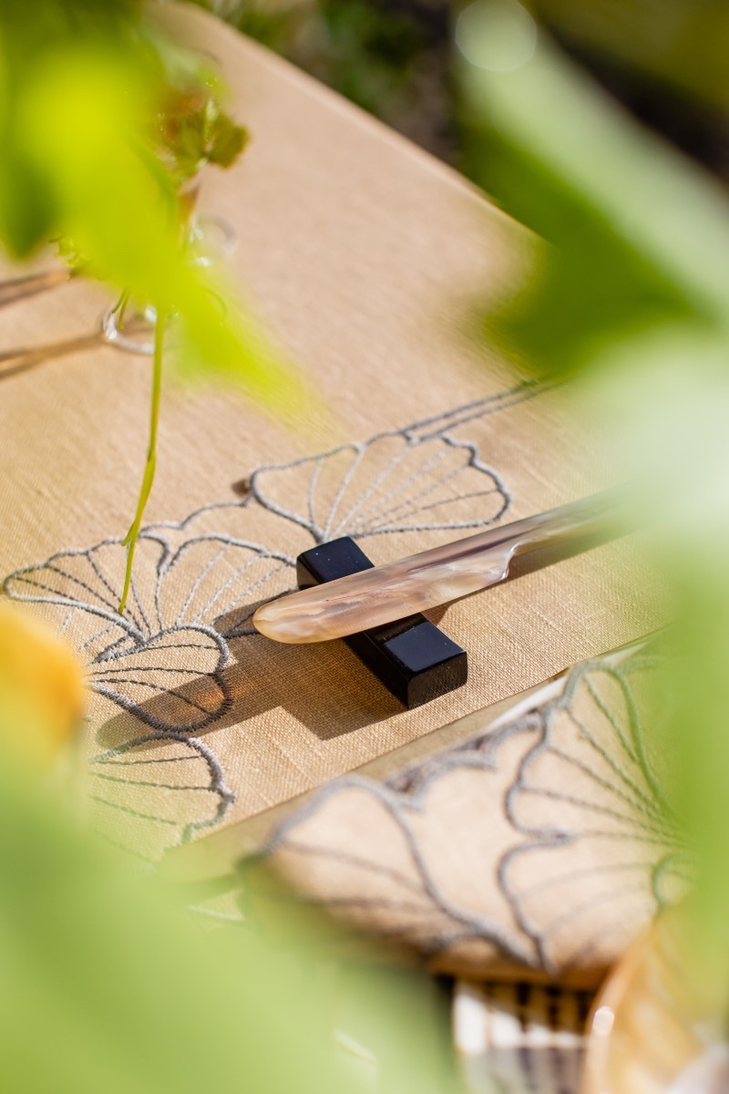 Set de table en lin enduit Ginkgo