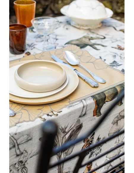 Set de table en lin enduit Ginkgo