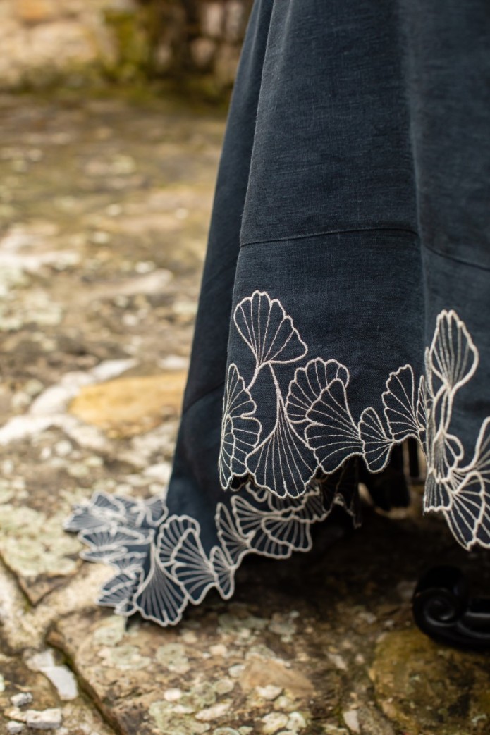 Nappe en lin enduit Ginkgo 2