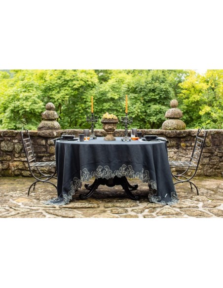 Ginkgo Linen Stain Resistant Tablecloth