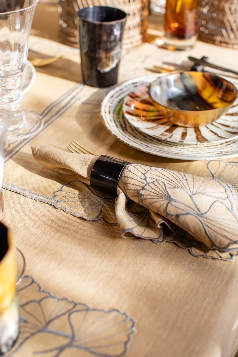 Serviette en lin Ginkgo