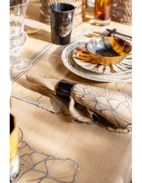 Serviette en lin Ginkgo