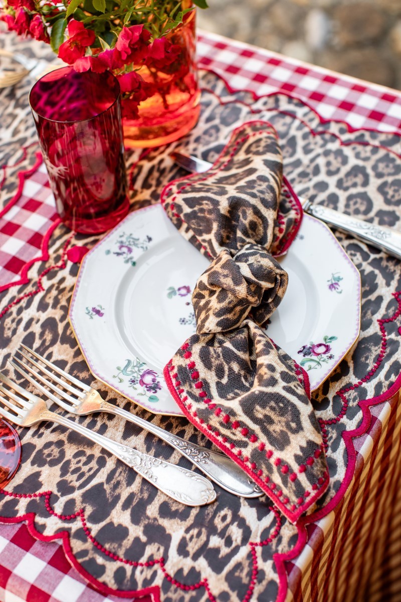 Serviette de table en lin viscose Letizia