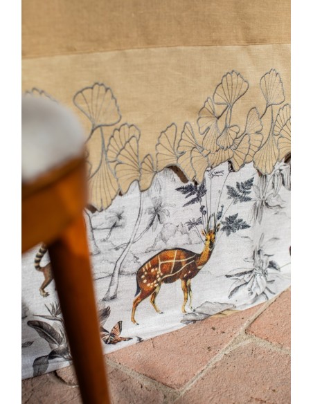 Ginkgo Linen Stain Resistant Tablecloth