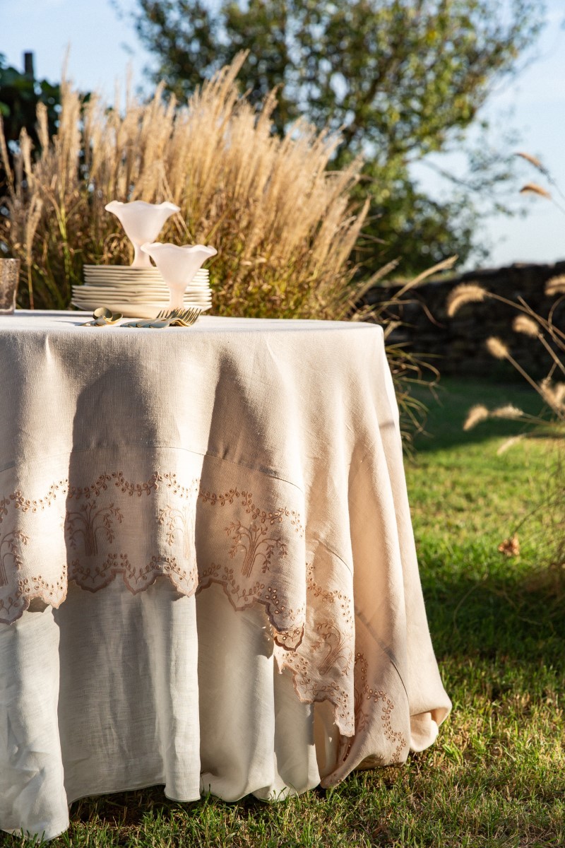 Eden Stain-Free Linen Tablecloth