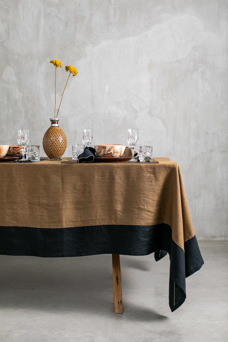 Stain Resistant Linen Bauhaus Tablecloth