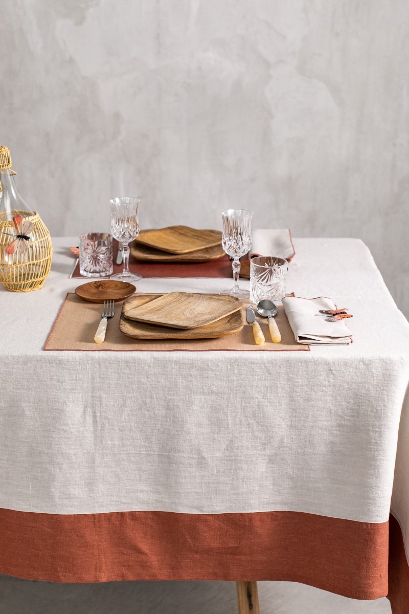 Stain Resistant Linen Bauhaus Tablecloth