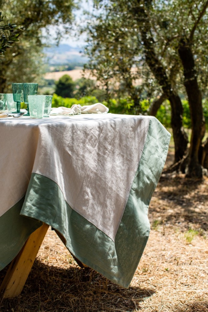 Stain Resistant Linen Bauhaus Tablecloth 2