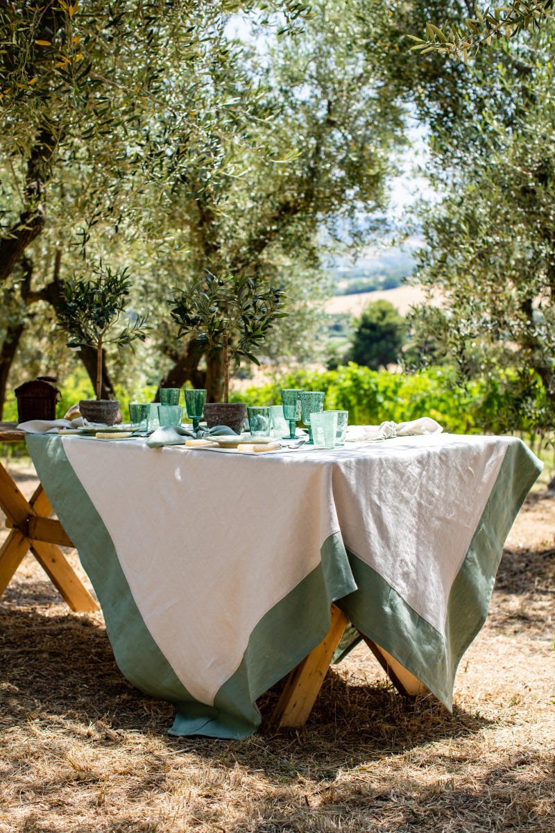 Stain Resistant Linen Bauhaus Tablecloth