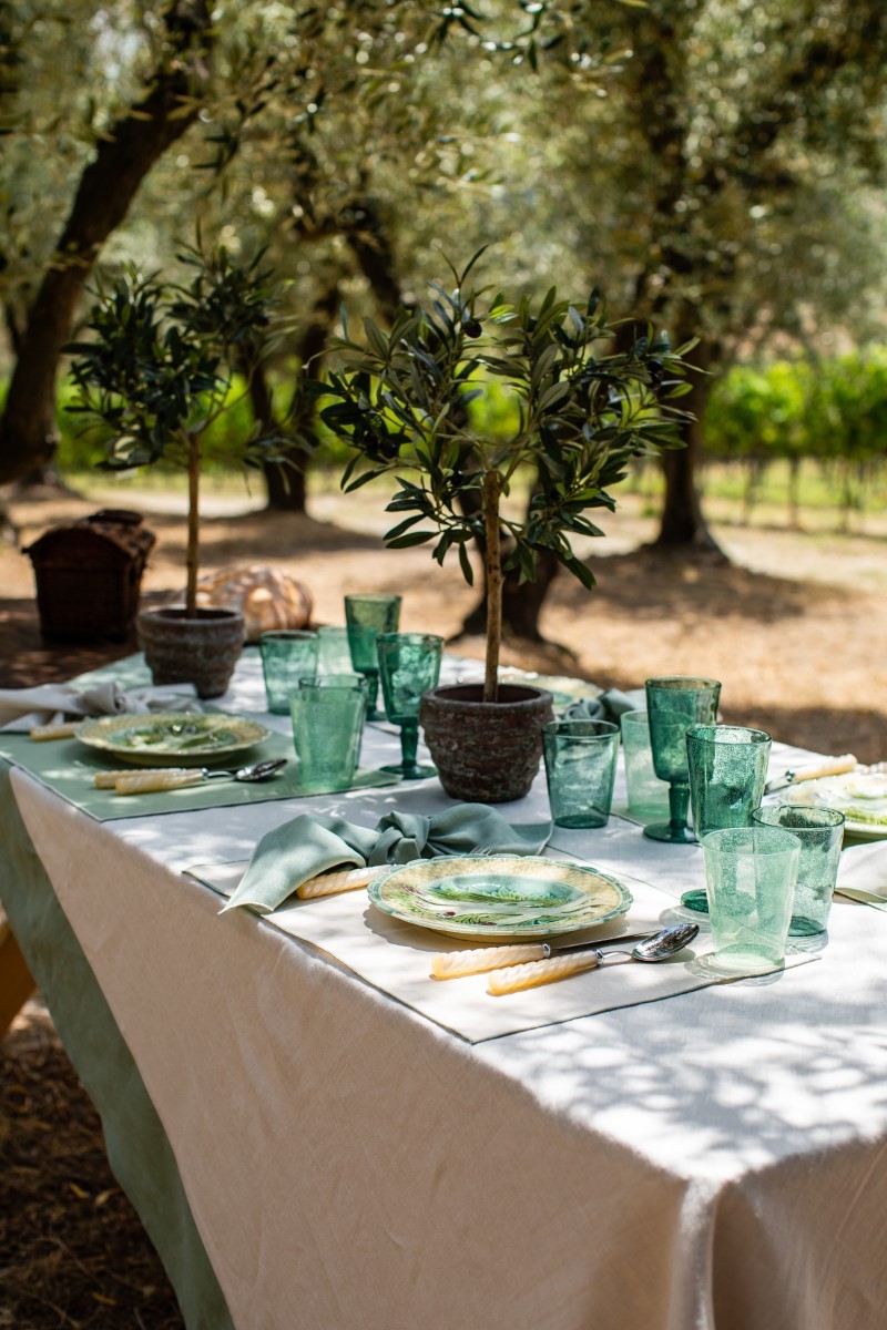 Stain Resistant Linen Bauhaus Tablecloth