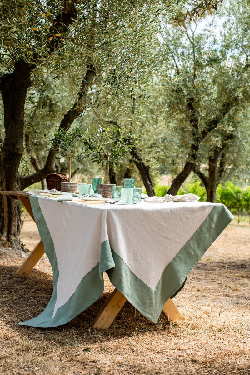Stain Resistant Linen Bauhaus Tablecloth