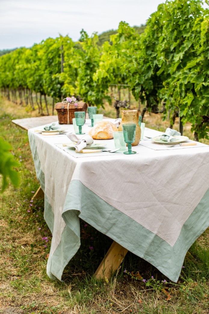 Stain Resistant Linen Bauhaus Tablecloth 2