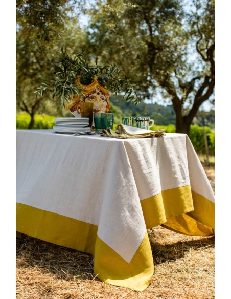 Stain Resistant Linen Bauhaus Tablecloth