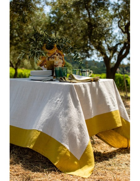 Stain Resistant Linen Bauhaus Tablecloth