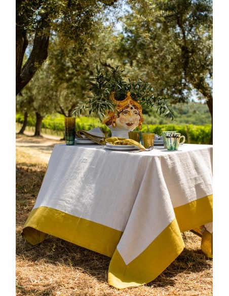 Stain Resistant Linen Bauhaus Tablecloth
