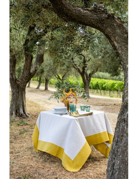 Stain Resistant Linen Bauhaus Tablecloth