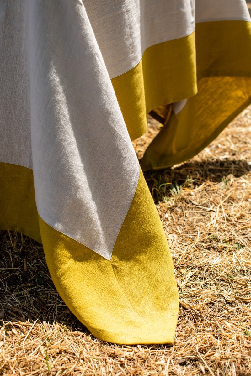 Stain Resistant Linen Bauhaus Tablecloth