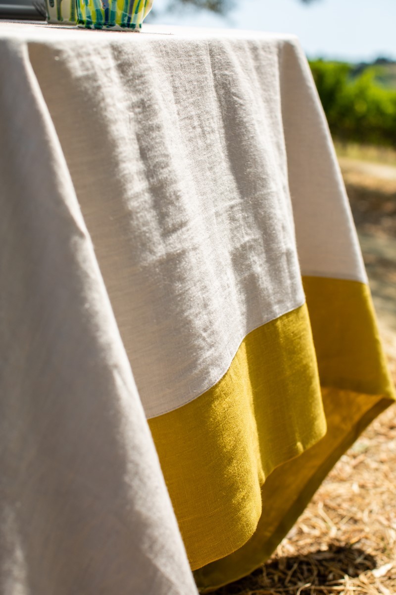 Stain Resistant Linen Bauhaus Tablecloth