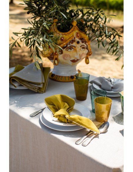 Stain Resistant Linen Bauhaus Tablecloth