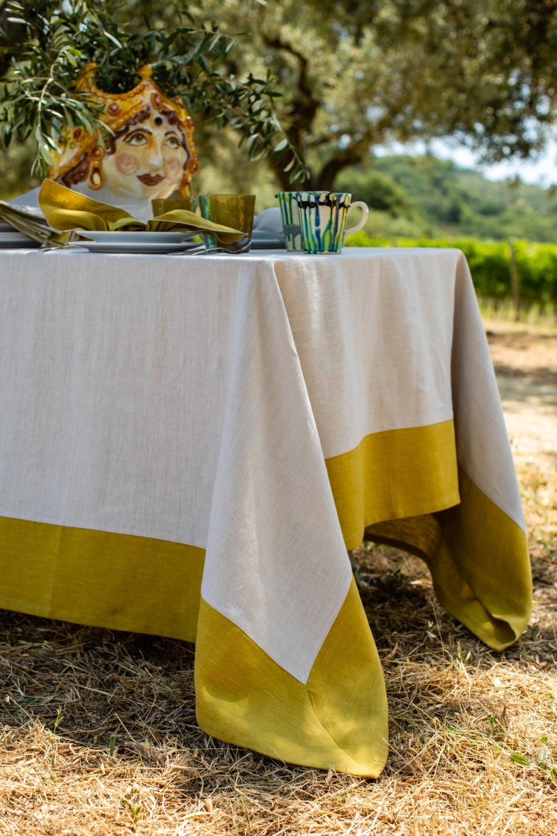Stain Resistant Linen Bauhaus Tablecloth