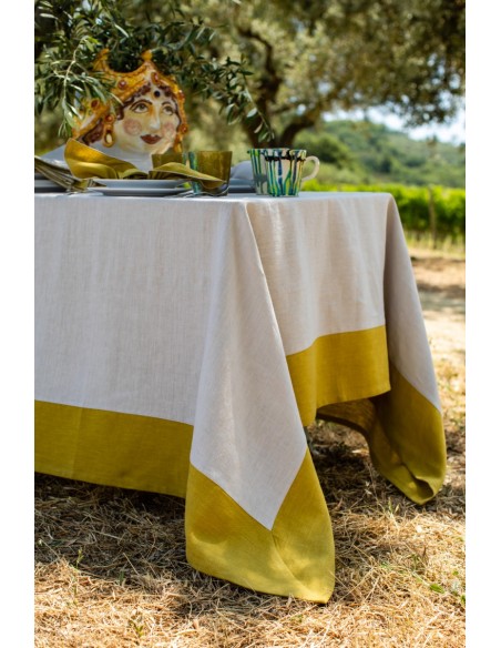 Stain Resistant Linen Bauhaus Tablecloth