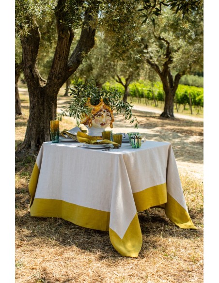 Stain Resistant Linen Bauhaus Tablecloth