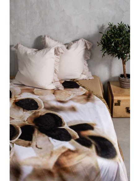 Couvre-lit à franges en velours Petals