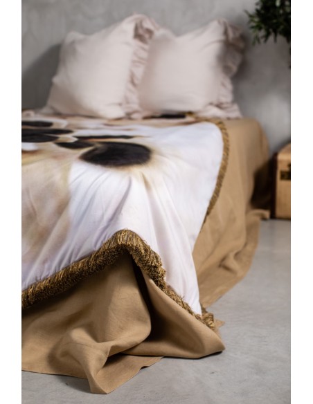 Couvre-lit à franges en velours Petals