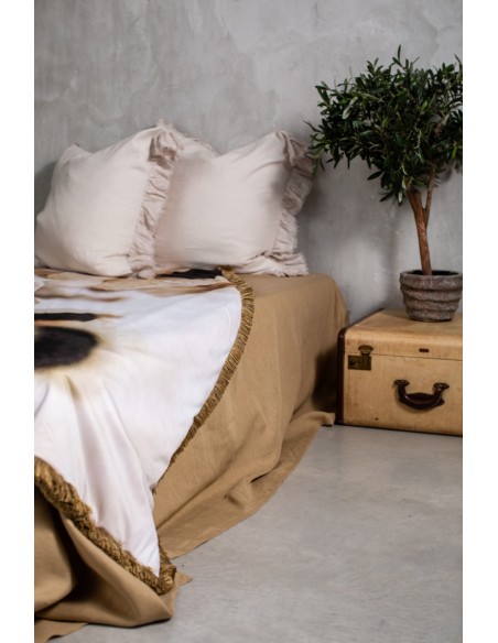 Couvre-lit à franges en velours Petals