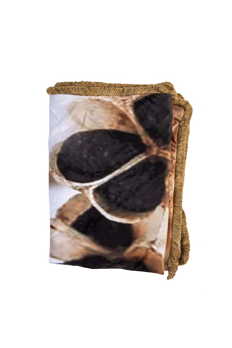 Couvre-lit à franges en velours Petals