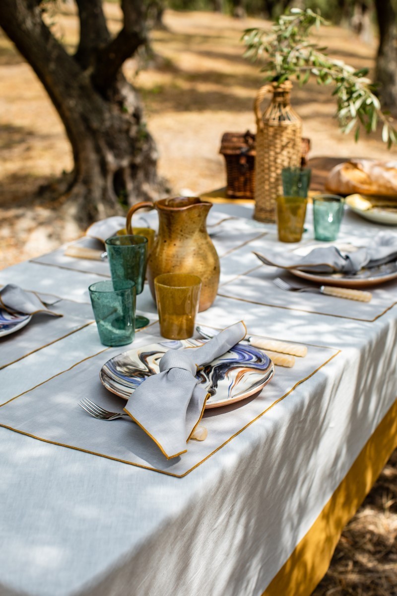 Stain Resistant Linen Bauhaus Tablecloth