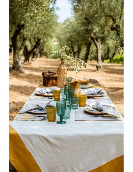 Stain Resistant Linen Bauhaus Tablecloth