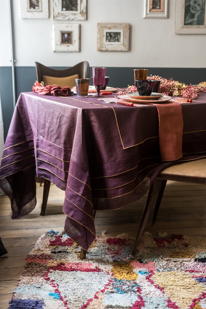 Stain Resistant Linen Sfogliatella Tablecloth