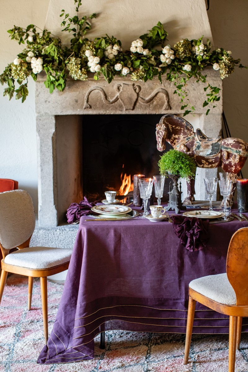 Stain Resistant Linen Sfogliatella Tablecloth