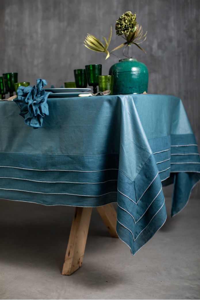 Stain Resistant Linen Sfogliatella Tablecloth 2